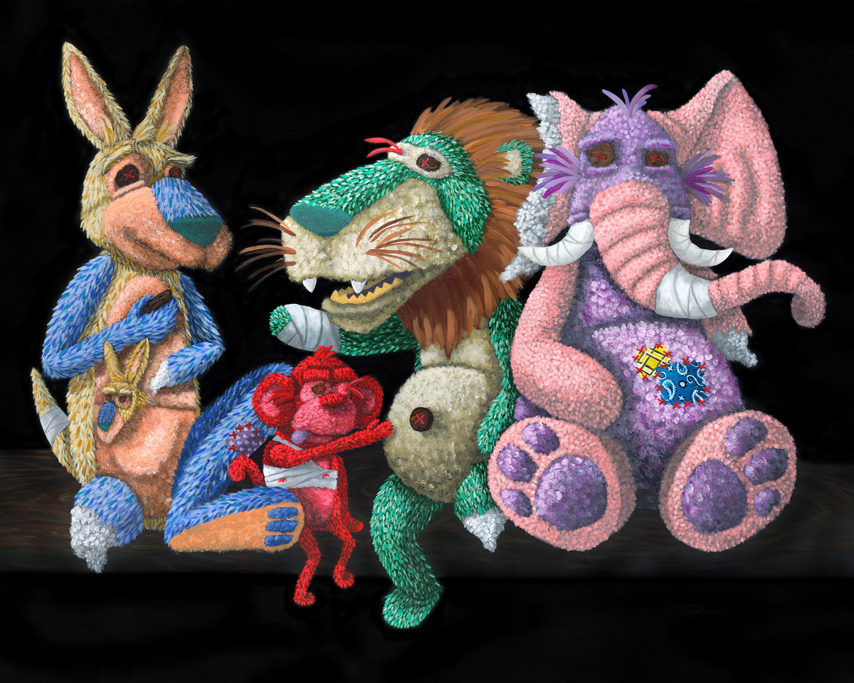 Pieced Together: It's Always Monkey biz With These Animals collectible art object by ArtxBe